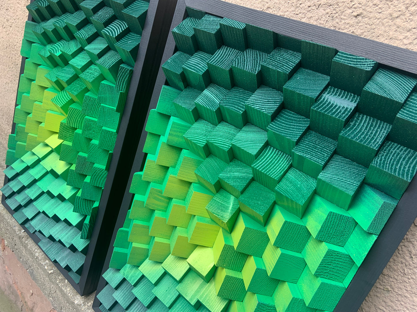 Set of 2 Acoustic Panels - Wood Wall Art - 3D - Music Studio Decor - Sound Diffuser - Home Cinema