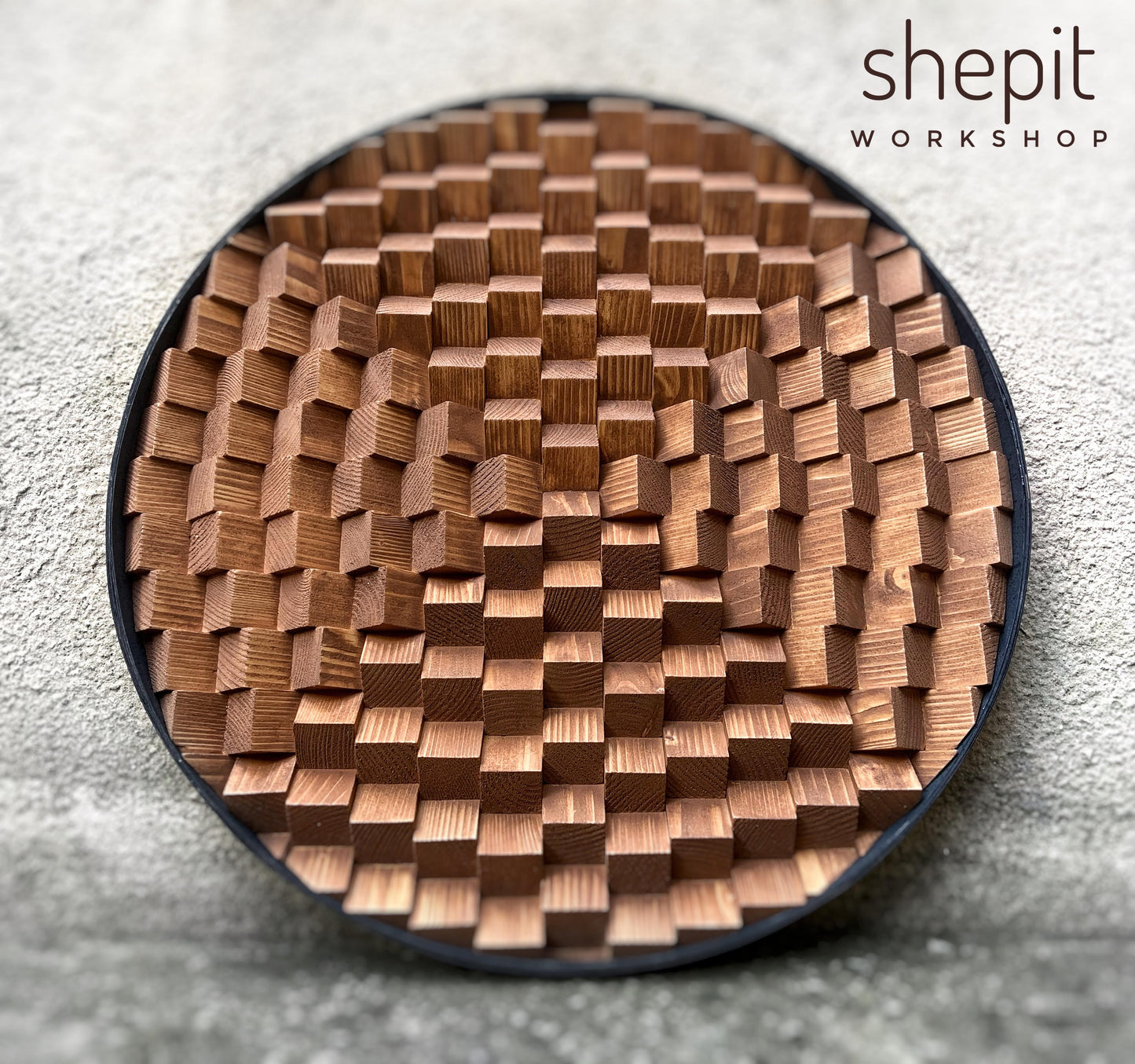 Round Wood Wall Art - Natural Wood Wall Decor - Sound Diffuser Acoustic Panel - Home Office Decor