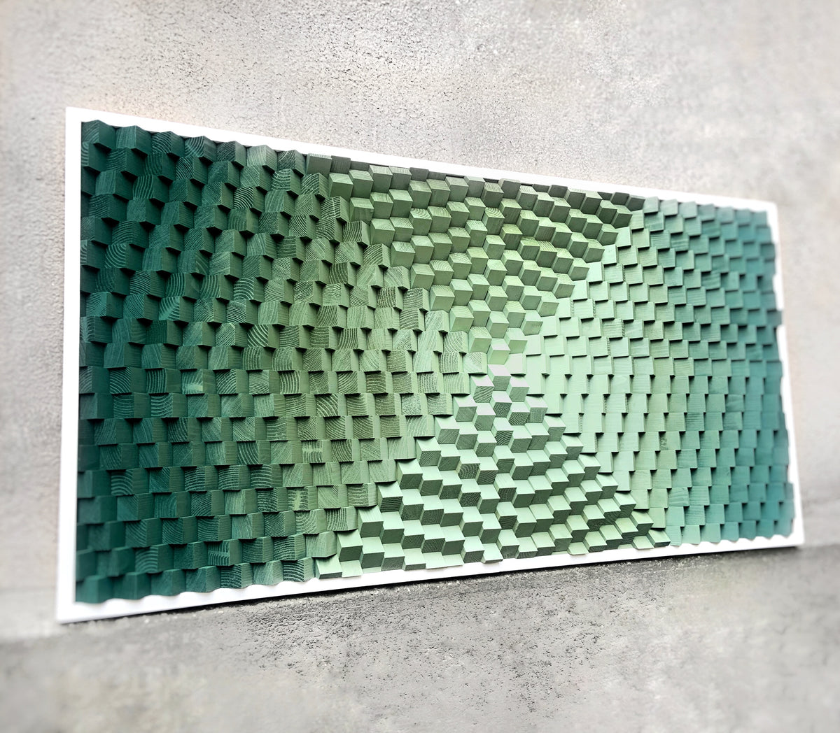 3D Wood Wall Art - Acoustic Panel - Green Wall - Home Theatre Decor - Sound Diffuser