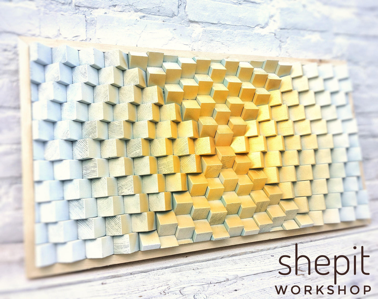 Modern Wall Art - Wood Wall Art - Gold and White