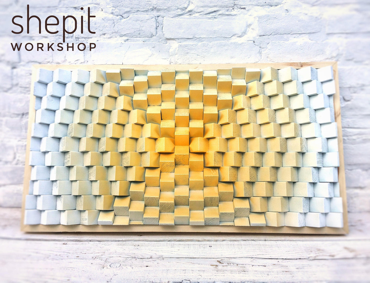 Modern Wall Art - Wood Wall Art - Gold and White