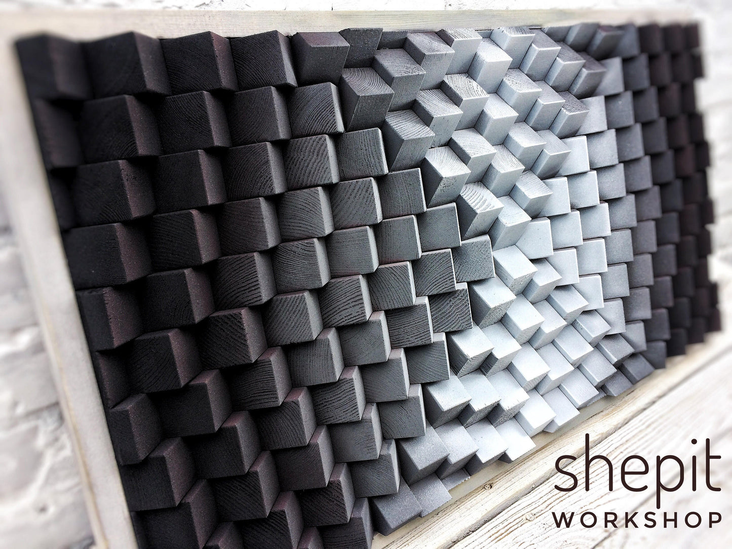 3D Wood Wall Art - Sound Diffuser Acoustic Panel