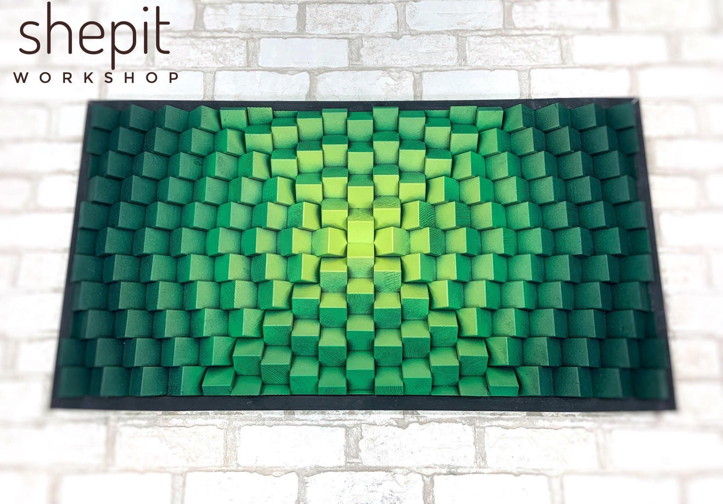 3D Wood Wall Art - Acoustic Panel - Green Wall